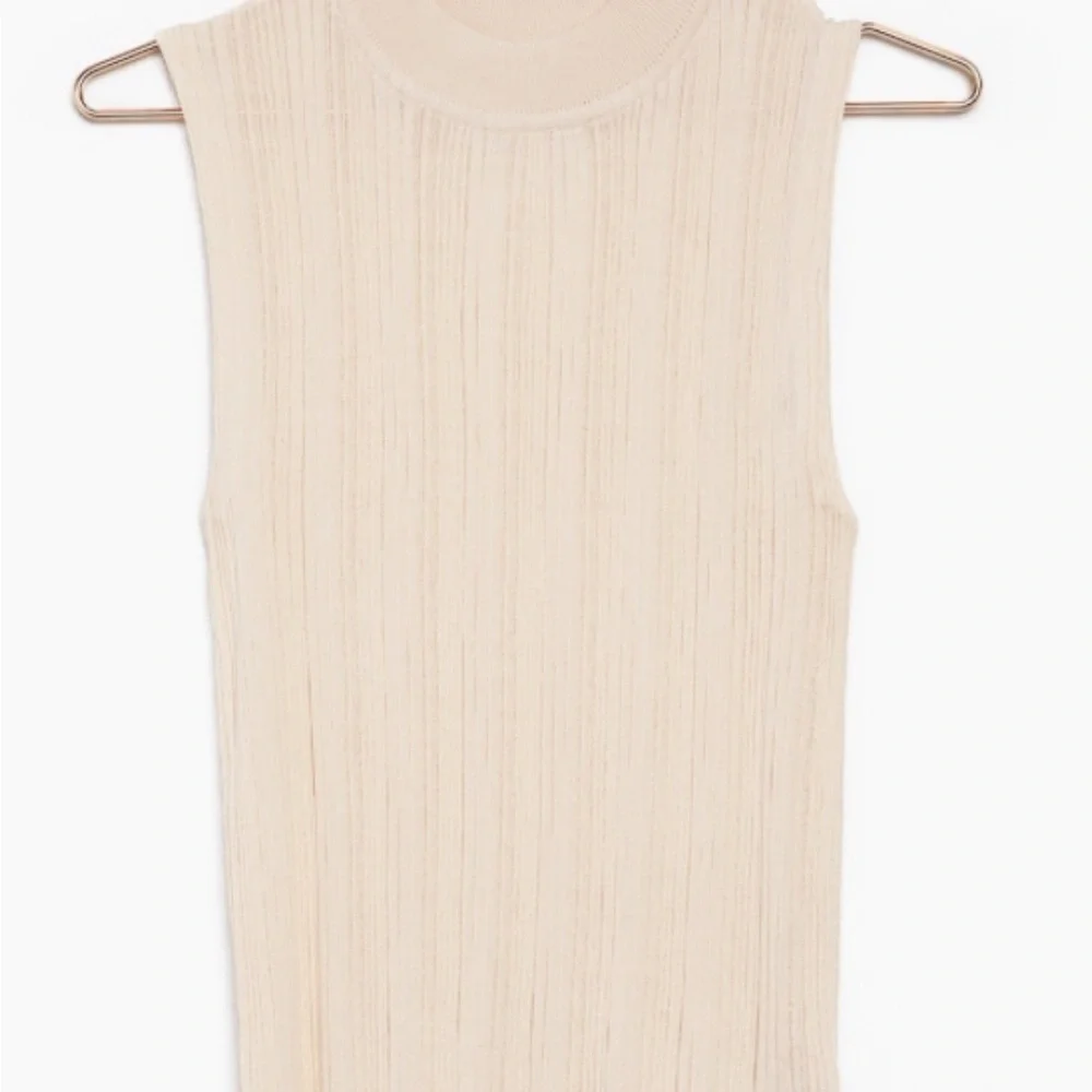 All : ROW The Farrah Top Ribbed Fitted Crew Neck Strapless Crop Tank Top S - Picture 3 of 5